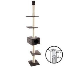 Спально-игровой комплекс для котов Flamingo Cometa КОМЕТА серый, 35х35х248-263 см