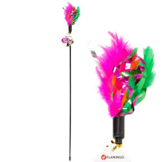 Вудка дражнилка з пір'ям для кішок Flamingo Feather Stick 59 см