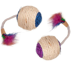 М'яч з пір'ям Flamingo Bouly Sisal Ball Feather іграшка для котів 6см