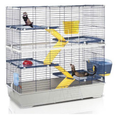Клетка для хорьков и шиншилл Imac ДАБЛ 120 (DOUBLE 120), пластик, 120х60х124 см, серый 