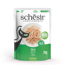 Консерви для котів Schesir Chicken Fillets, вологий корм з курячим філе в желе, 70г