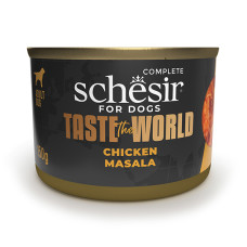 Натуральные консервы для собак Schesir Taste the World Chicken Masala ШЕЗИР МАСАЛА С КУРИЦЕЙ в бульоне, влажный корм, банка 150г