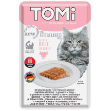 TOMi Sterilised Beef in Jelly ТОМИ СТЕРИЛАЙЗД ГОВЯДИНА В ЖЕЛЕ суперпремиум влажный корм консервы для стерилизованных кошек и кастрированных котов, пауч, 0.085 кг.