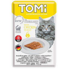 TOMi Sterilised Chicken in Jelly ТОМИ СТЕРИЛАЙЗД КУРИЦА В ЖЕЛЕ суперпремиум влажный корм консервы для стерилизованных кошек и кастрированных котов, пауч, 0.085 кг.