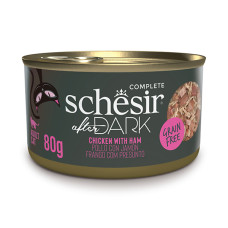 Натуральні консерви для котів Schesir After Dark Chicken With Ham ШЕЗІР КУРКА З ШИНКОЮ в бульйоні, банка 80г