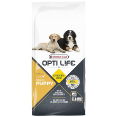 Сухий суперпреміум корм Opti Life Puppy Maxi ОПТІ ЛАЙФ для цуценят великих порід, з куркою, 12,5 кг