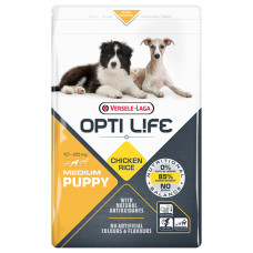 Сухий суперпреміум корм Opti Life Puppy Medium ОПТІ ЛАЙФ для цуценят середніх порід, 2,5 кг