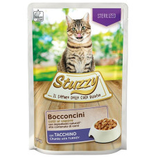 Консерви Stuzzy Cat Sterilized Turkey для стерилізованих кішок та кастрованих котів, телятина в соусі, 85г