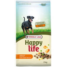 Сухой премиум корм Happy Life Adult with Beef flavouring для собак всех пород 3 кг