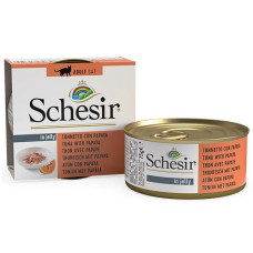 Натуральные консервы для котов Schesir Tuna with Papaya, тунец и папайя в желе, 85г