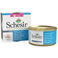 Натуральні консерви для кошенят Schesir Kitten Tuna with Aloe, тунець в овочевому желі, 85г