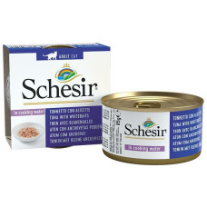 Натуральные консервы для котов Schesir Tuna with Whitebaits, тунец с анчоусами в бульоне, 85г
