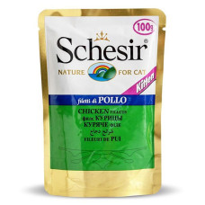 Натуральные консервы для котят Schesir Chicken Fillet Kitten, филе курицы в овощном желе, 100г