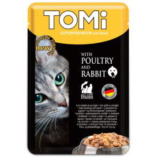 TOMi poultry rabbit ТОМИ ПТИЦА КРОЛИК консервы для кошек, влажный корм, пауч, 0.1 кг.