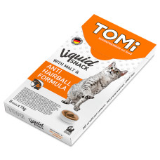 Жидкое лакомство кошек с солодом TOMi Liquid Snack Malt & Hairball для выведения комков шерсти (1ст*15г)