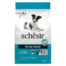 Корм Schesir Dog Small Adult Fish для взрослых собак малых пород, с рыбой, 2 кг
