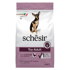 Корм Schesir Dog Toy Adult Chicken для взрослых собак малых (той) пород, с курицей, 2 кг