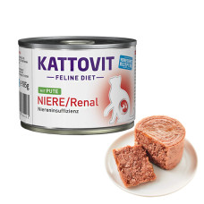 Повнораціонний вологий лікувальний корм Kattovit Veterinary Niere Renal Turkey РЕНАЛ ІНДИЧКА для котів із захворюваннями нирок, банка 185г