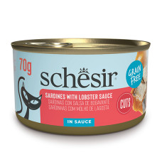 Натуральні беззернові консерви для котів Schesir Grill Sardines with Lobster sauce, сардина з лобстером у соусі, 70г