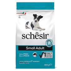 Корм Schesir Dog Small Adult Fish для взрослых собак малых пород, с рыбой, 800 г