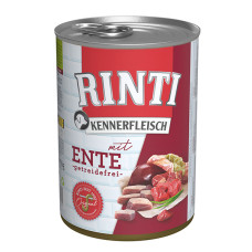 Беззерновый полнорационный натуральный влажный корм для собак Rinti Kennerfleisch mit Ente КЕННЕРФЛЯЙШ УТКА, 400 г