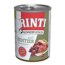 Беззерновый полнорационный натуральный влажный корм для собак Rinti Kennerfleisch mit Rentier КЕННЕРФЛЯЙШ ОЛЕНИНА, 400 г
