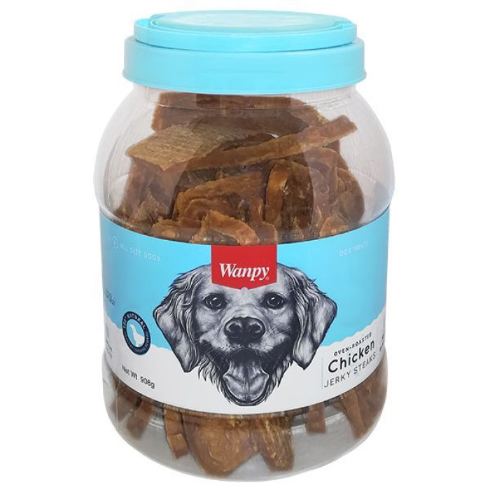 Лакомство для собак - филе куриное вяленое Wanpy Chicken Jerky Steaks, полоски