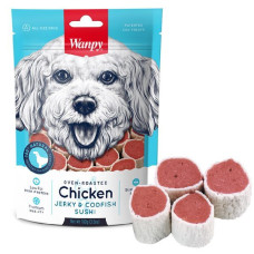 Лакомство для собак - суши с курицей и треской Wanpy Chicken Jerky & Codfish Sushi