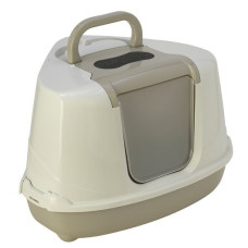 Moderna МОДЕРНА ФЛИП КЭТ УГЛОВОЙ закрытый туалет для кошек, 56х45х39 см, теплый серый