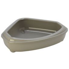 Угловой туалет для кошек Moderna МОДЕРНА КОЗИ с бортиком, 55х45х14 см, теплый серый