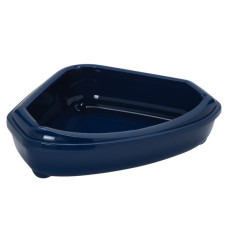 Угловой туалет для кошек Moderna МОДЕРНА КОЗИ с бортиком, 55х45х14 см, черничный