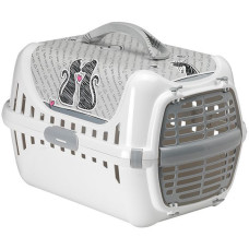 Moderna Trendy Runner Cats In Love МОДЕРНА ВЛЮБЛЕННЫЕ КОТЫ переноска для котов, пластиковая дверца, 50х32х34.5см, белый