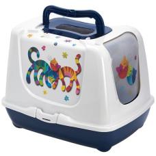 Moderna Trendy Cat Friends Forever МОДЕРНА ДРУЗЬЯ НАВЕКИ закрытый туалет для котов c угольным фильтром и совком, черничный 