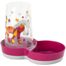 Автокормушка автопоилка Moderna Tasty Large Friends Forever ДРУЗЬЯ НАВЕКИ для котов и собак, 1.5л, розовый