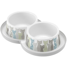 Двойная миска для кошек Moderna Double Trendy Dinner Maasai МОДЕРНА МАСАИ, 2х700мл