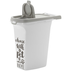 Контейнер для хранения корма Moderna Pet Wisdom Trendy Story, бело-серый 10л