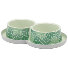 Moderna Double Trendy Dinner Eden МОДЕРНА ЭДЕМ двойная миска для котов, 2х350мл, светло-зелёный