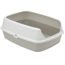 Туалет открытый с бортиком Moderna Maryloo МОДЕРНА МЭРИЛУ для котов, теплый серый, 50х38х16см