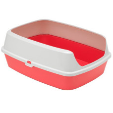 Туалет открытый с бортиком Moderna Maryloo МОДЕРНА МЭРИЛУ для котов, коралловый, 50х38х16см