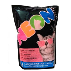 Комкующийся кварцевый наполнитель Neon Litter Clump НЕОН, неоновый розовый, 1.81 кг., 4 л.