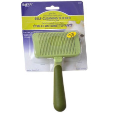 Safari Self-Cleaning Slicker Brush пуходерка слікер із самоочищенням для собак та котів, середній, 10,5Х6,5 см
