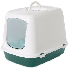 Закритий туалет для котів Savic Oskar Nordic, 50х37х39 см, сіро-зелений