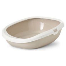 Туалет для котов с бортиком Savic Gizmo medium, белый мокко 44х35,5х12,5 см
