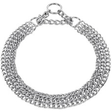 Ошейник-полудавка (мартингейл) 3-рядный для собак Sprenger Triple Row Martingale, плоское звено, хром. сталь 2 мм, 40 см