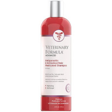 Лечебный шампунь Veterinary Formula Advanced Antiparasitic & Antiseborrheic Shampoo АНТИПАРАЗИТАРНЫЙ и АНТИСЕБОРЕЙНЫЙ для собак, с дегтем, серой, салициловой кислотой, 0.473 л.