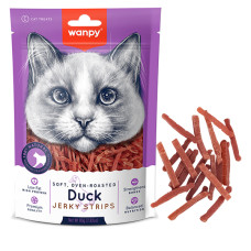 Лакомство для кошек Wanpy Soft Duck Jerky Strips ВАНПИ ФИЛЕ УТКИ ВЯЛЕНОЕ ПОЛОСКИ 0,08 г
