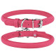 Нашийник для собак круглий шкіряний Рожевий XS 20-25 см