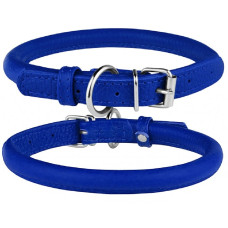 Ошейник для собак Barksi круглый кожаный Синий XS 20-25 см