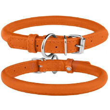 Ошейник для собак Barksi круглый кожаный Оранжевый XS 20-25 см