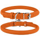 Нашийник для собак круглий шкіряний Помаранчевий M 33-41 см